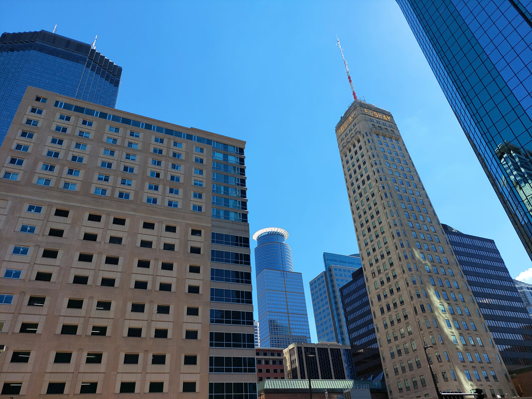 view of ids center, Foshay Tower, capella tower in downtown minneapolis
